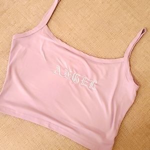 Romwe Purple Angel crop top